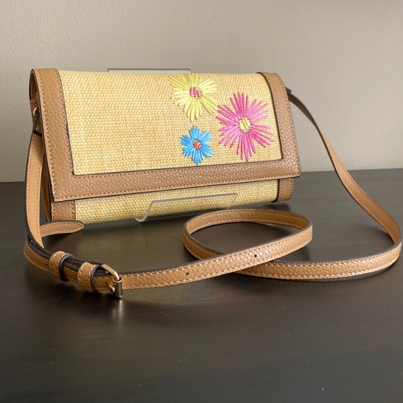 Anne Klein Floral Embroidered Floral Crossbody or Clutch detachable strap - Picture 2 of 14